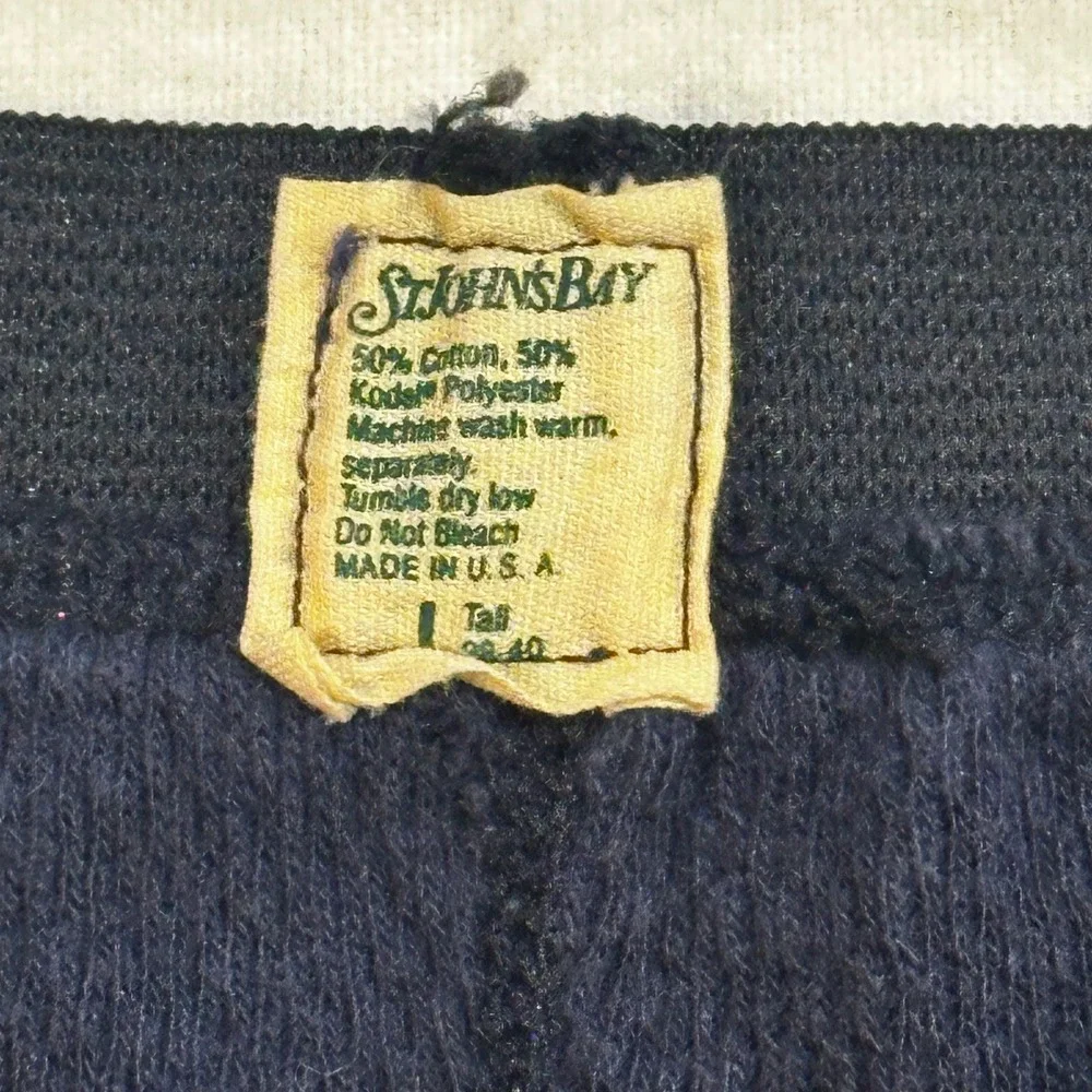 Vintage St JOHNSBAY‎ Men Thermal Underwear Long John Pant L Tall Navy Winter